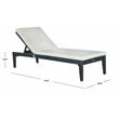 Safavieh Montclair Acacia Wood/Polyester Sun Lounger in Dark Slate Gray/Beige