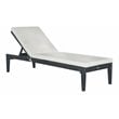 Safavieh Montclair Acacia Wood/Polyester Sun Lounger in Dark Slate Gray/Beige