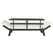 Safavieh Tandra Acacia Wood/Polyester Outdoor Daybed in Dark Slate Gray/Beige