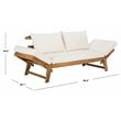 Safavieh Tandra Acacia Wood/Polyester Outdoor Daybed in Teak Brown/Beige