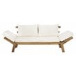 Safavieh Tandra Acacia Wood/Polyester Outdoor Daybed in Teak Brown/Beige