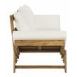 Safavieh Tandra Acacia Wood/Polyester Outdoor Daybed in Teak Brown/Beige