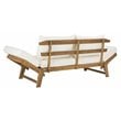 Safavieh Tandra Acacia Wood/Polyester Outdoor Daybed in Teak Brown/Beige