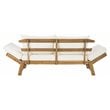 Safavieh Tandra Acacia Wood/Polyester Outdoor Daybed in Teak Brown/Beige