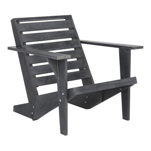 Safavieh Lanty Acacia Wood Outdoor Adirondack in Dark Slate Gray