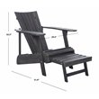 Safavieh Merlin Acacia Wood Adirondack Chair w/ Retractable Footrest in Gray