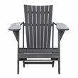Safavieh Merlin Acacia Wood Adirondack Chair w/ Retractable Footrest in Gray
