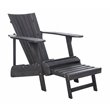 Safavieh Merlin Acacia Wood Adirondack Chair w/ Retractable Footrest in Gray