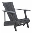 Safavieh Merlin Acacia Wood Adirondack Chair w/ Retractable Footrest in Gray