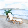 Safavieh Palmdale Acacia Wood/Polyester Lounge Chair in Natural and Beige