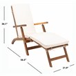 Safavieh Palmdale Acacia Wood/Polyester Lounge Chair in Natural and Beige