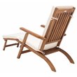 Safavieh Palmdale Acacia Wood/Polyester Lounge Chair in Natural and Beige