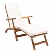 Safavieh Palmdale Acacia Wood/Polyester Lounge Chair in Natural and Beige