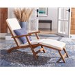 Safavieh Palmdale Acacia Wood/Polyester Lounge Chair in Natural/White