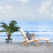Safavieh Palmdale Acacia Wood/Polyester Lounge Chair in Natural/White