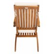 Safavieh Palmdale Acacia Wood/Polyester Lounge Chair in Natural/White