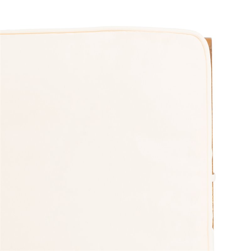 Safavieh Palmdale Acacia Wood/Polyester Lounge Chair in Natural/White