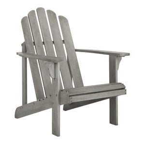 Safavieh Topher Eucalyptus Wood Outdoor Adirondack Chair in Gray
