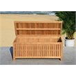 Safavieh Abri Storage Eucalyptus Wood Outdoor Cushion Box in Teak Natural