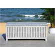 Safavieh Abri Storage Eucalyptus Wood Outdoor Cushion Box in Gray