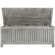 Safavieh Abri Storage Eucalyptus Wood Outdoor Cushion Box in Gray
