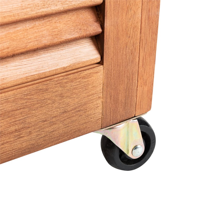 Safavieh Elina Storage Eucalyptus Wood Outdoor Cushion Box in Teak Natural