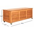 Safavieh Elina Storage Eucalyptus Wood Outdoor Cushion Box in Teak Natural