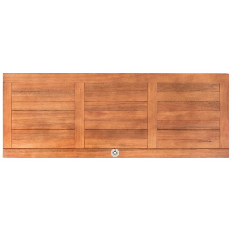 Safavieh Elina Storage Eucalyptus Wood Outdoor Cushion Box in Teak Natural
