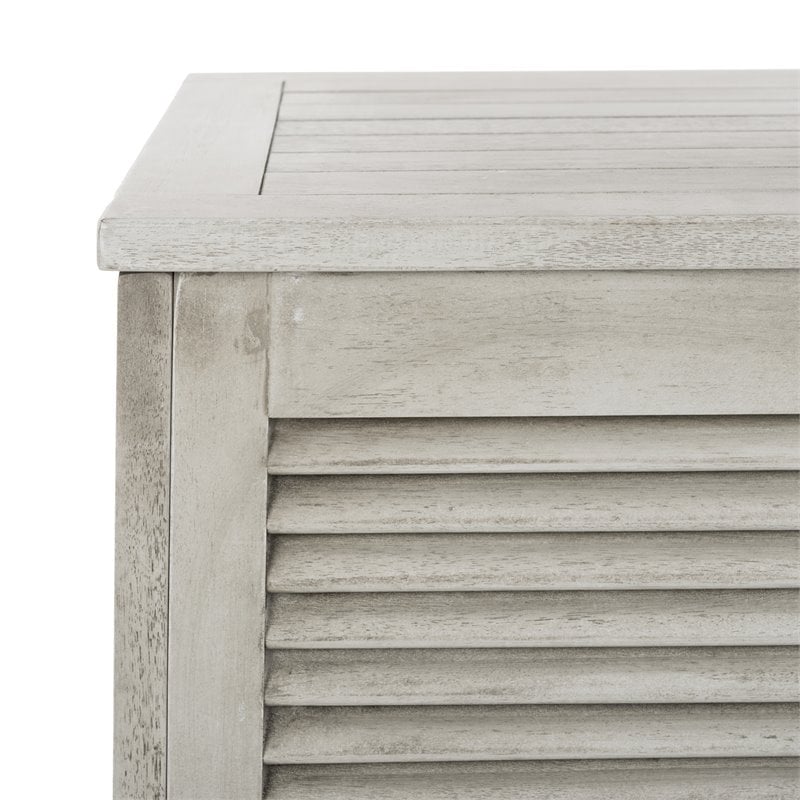 Safavieh Elina Storage Eucalyptus Wood Outdoor Cushion Box in Gray