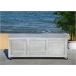 Safavieh Elina Storage Eucalyptus Wood Outdoor Cushion Box in Gray