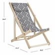 Safavieh Rive Eucalyptus Wood Outdoor Sling Chair in Navy and White