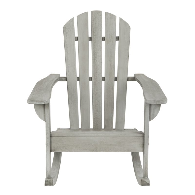 Safavieh Brizio Eucalyptus Wood Outdoor Adirondack Chair in Gray