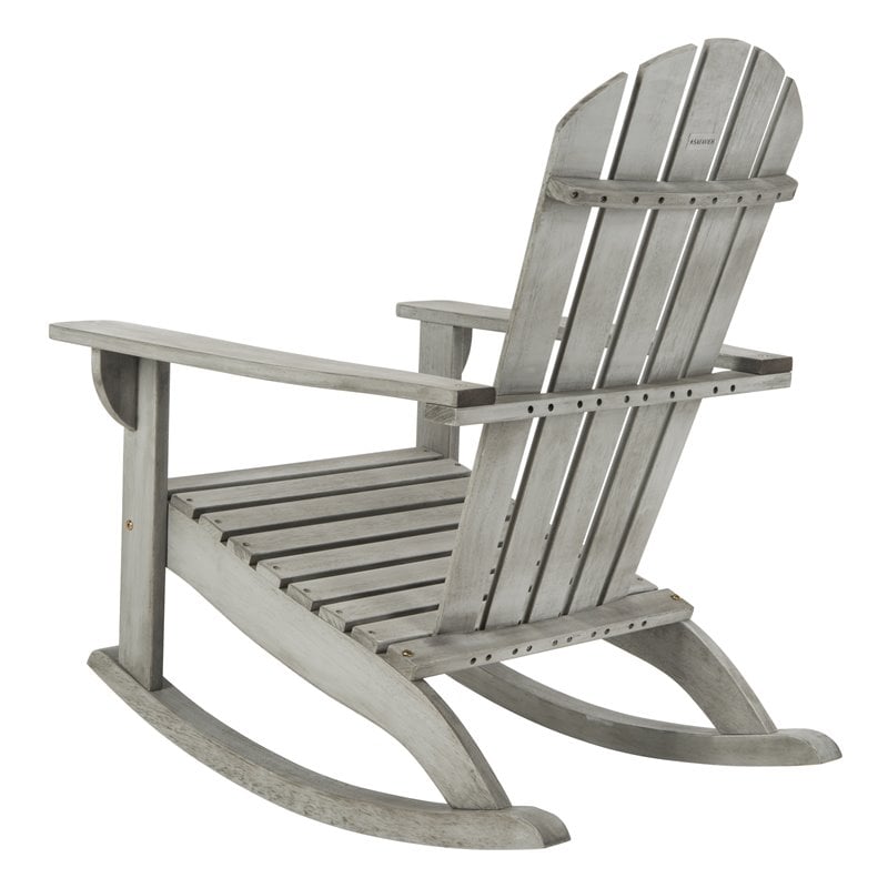 Safavieh Brizio Eucalyptus Wood Outdoor Adirondack Chair in Gray