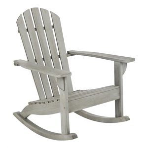 safavieh brizio eucalyptus wood outdoor adirondack chair in gray