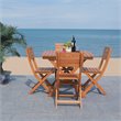 Safavieh Kresler Eucalyptus Wood Outdoor Folding Table in Natural