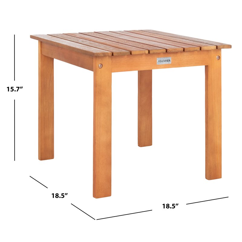 Safavieh Randor Eucalyptus Wood Outdoor Folding Table in Natural