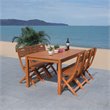 Safavieh Dores Contemporary Eucalyptus Wood Outdoor Dining Table in Natural