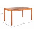 Safavieh Dores Contemporary Eucalyptus Wood Outdoor Dining Table in Natural