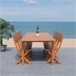Safavieh Marson Contemporary Eucalyptus Wood Outdoor Dining Table in Natural