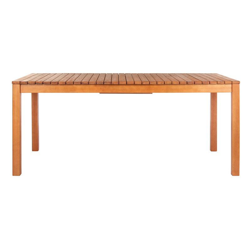 Safavieh Marson Contemporary Eucalyptus Wood Outdoor Dining Table in Natural