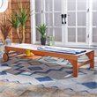Safavieh Ralden Eucalyptus Wood/Polyester Outdoor Sun Lounger in Natural/Beige