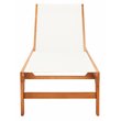 Safavieh Ralden Eucalyptus Wood/Polyester Outdoor Sun Lounger in Natural/Beige