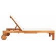 Safavieh Ralden Eucalyptus Wood/Polyester Outdoor Sun Lounger in Natural/Beige