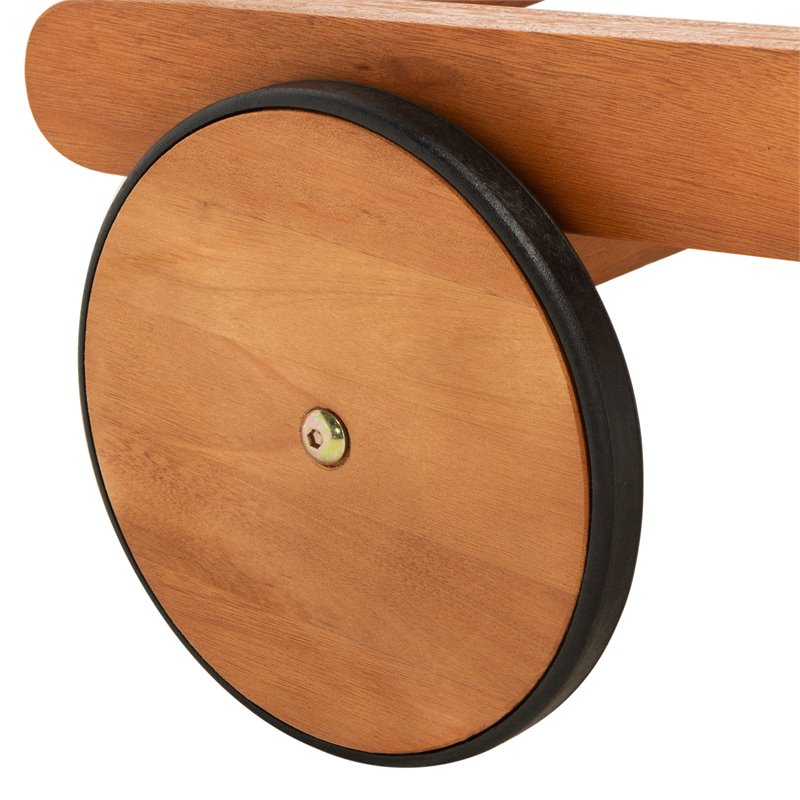 Safavieh Kamson Eucalyptus Wood/Polyester Outdoor Sun Lounger in Natural/Navy