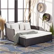 Safavieh Cadeo Polyester/Steel Metal Outdoor Daybed with Pillows in Black