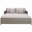 Safavieh Cadeo Polyester/Steel Metal Outdoor Daybed with Pillows in Gray