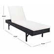 Safavieh Cam Polyester/Wicker/Steel Frame Outdoor Sun Lounger in Black and Beige