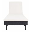 Safavieh Cam Polyester/Wicker/Steel Frame Outdoor Sun Lounger in Black and Beige
