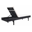 Safavieh Cam Polyester/Wicker/Steel Frame Outdoor Sun Lounger in Black and Beige