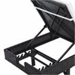 Safavieh Cam Polyester/Wicker/Steel Frame Outdoor Sun Lounger in Black and Beige